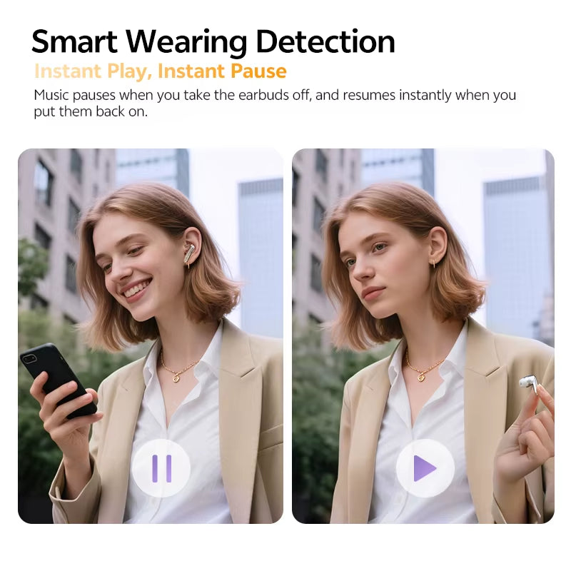 Melobuds N70 Adaptive ANC Wireless Earbuds Bluetooth 6.0 LDAC Hi-Res Audio 6 Mics Wireless Charging Earphones 50Hrs IPX5