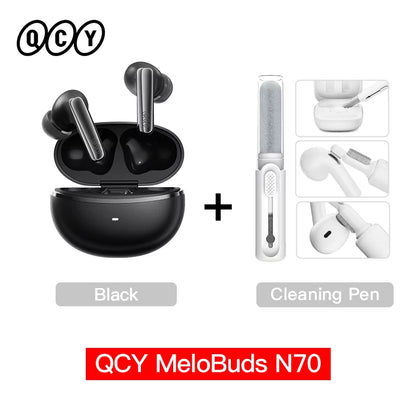 Melobuds N70 Adaptive ANC Wireless Earbuds Bluetooth 6.0 LDAC Hi-Res Audio 6 Mics Wireless Charging Earphones 50Hrs IPX5