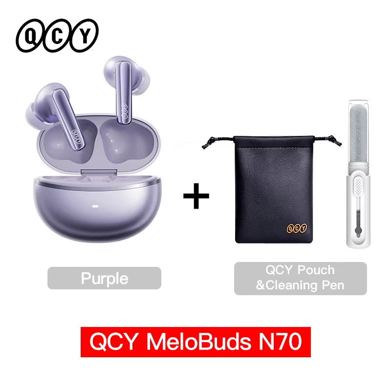 Melobuds N70 Adaptive ANC Wireless Earbuds Bluetooth 6.0 LDAC Hi-Res Audio 6 Mics Wireless Charging Earphones 50Hrs IPX5