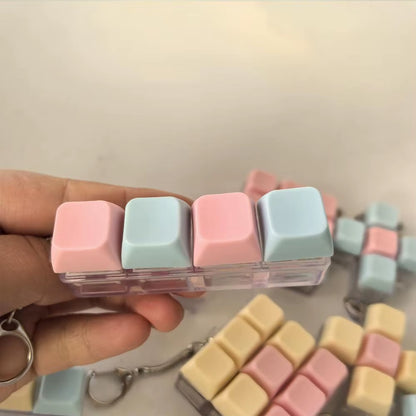 Decompression 9 Keyboard Key Toy for Adults Antistress Toys Boys Girls anti Stress Finger Keyboard Games Keychain ﻿