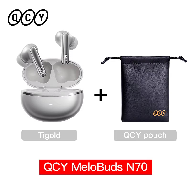 Melobuds N70 Adaptive ANC Wireless Earbuds Bluetooth 6.0 LDAC Hi-Res Audio 6 Mics Wireless Charging Earphones 50Hrs IPX5