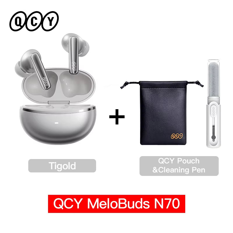 Melobuds N70 Adaptive ANC Wireless Earbuds Bluetooth 6.0 LDAC Hi-Res Audio 6 Mics Wireless Charging Earphones 50Hrs IPX5