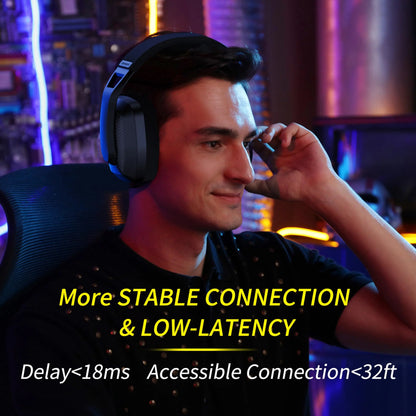 BW06 2.4Ghz Wireless Gaming Headset with Mic for PS5 PS4 PC Mac Playstation Bluetooth Gaming Headphone with Microphone