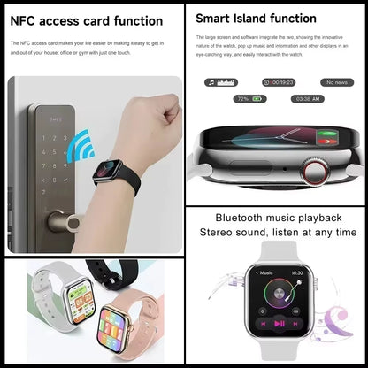 2025 GPS Smart Watch Series 10 for Apple Watch X 10 Memory Music Video Bluetooth Call Waterproof NFC Smartwatch for Android IOS