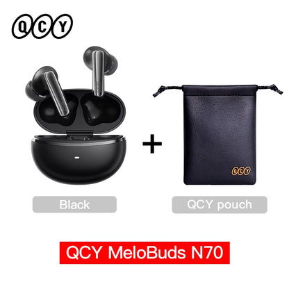 Melobuds N70 Adaptive ANC Wireless Earbuds Bluetooth 6.0 LDAC Hi-Res Audio 6 Mics Wireless Charging Earphones 50Hrs IPX5